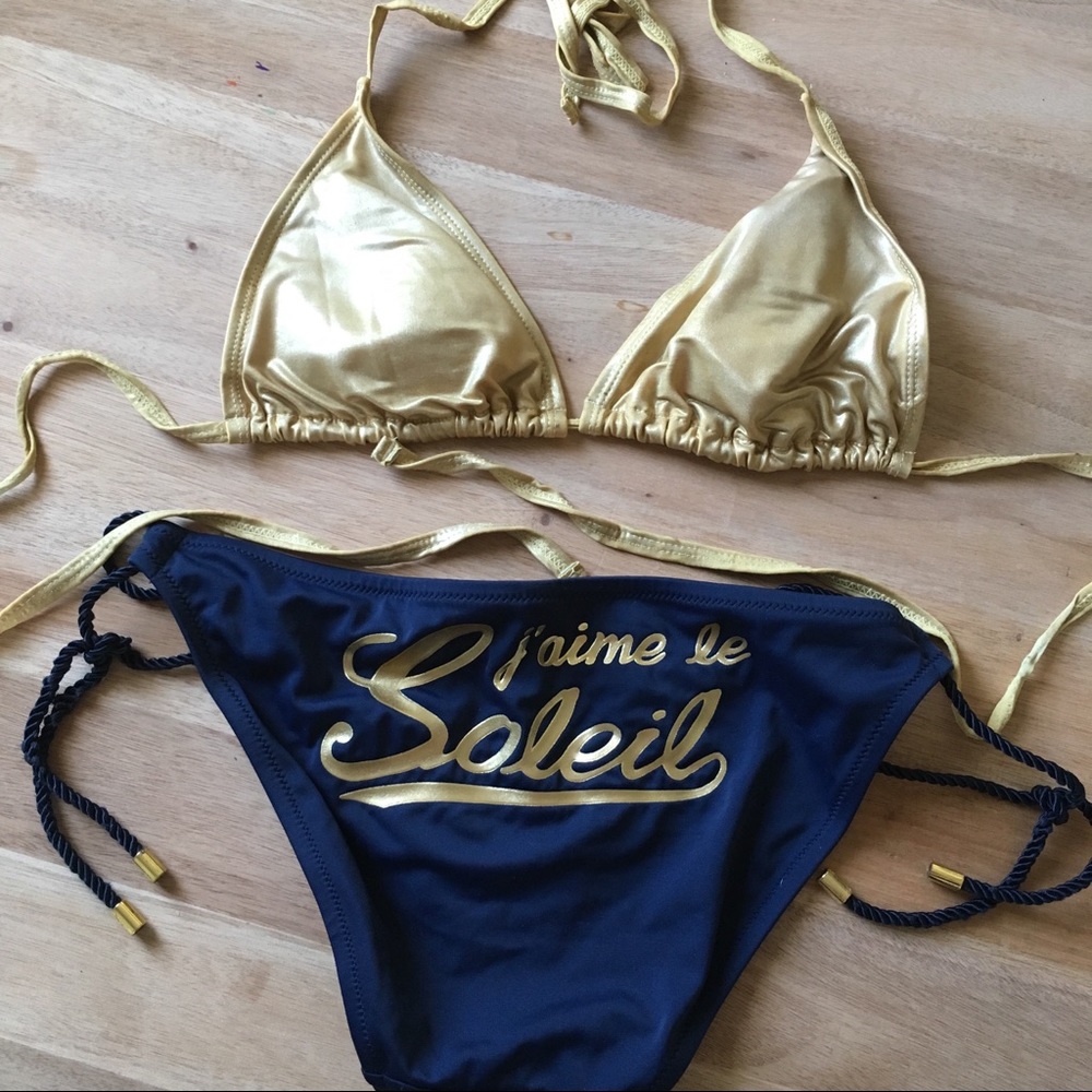 VS j’aime le soleil navy and gold bikini - Small